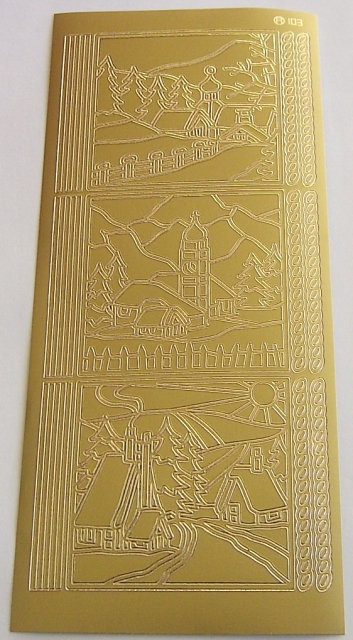 Stickerbogen 10 x 23 cm Landscape Square gold