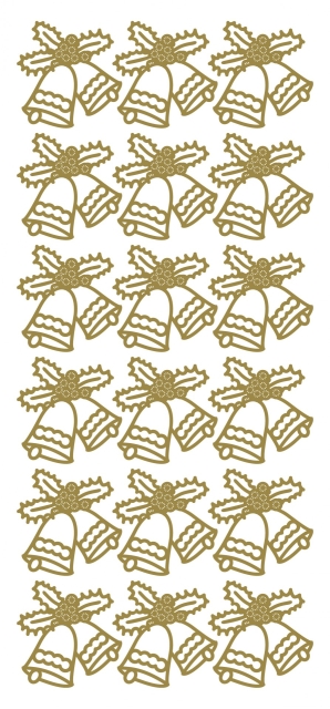 Stickerbogen 10 x 23 cm Bells Holly gold