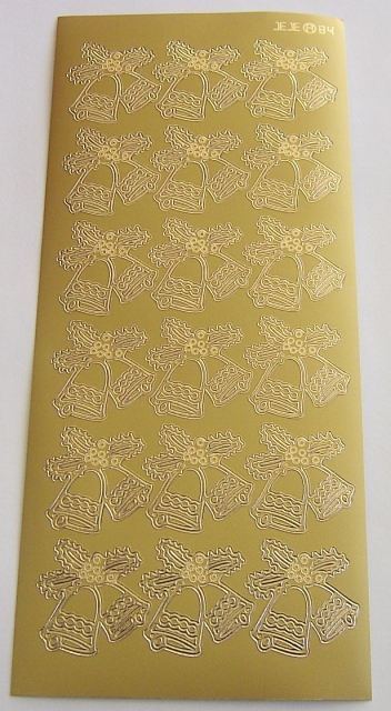 Stickerbogen 10 x 23 cm Bells Holly gold