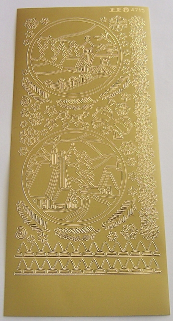 Stickerbogen 10 x 23 cm X-mas Landscapes gold