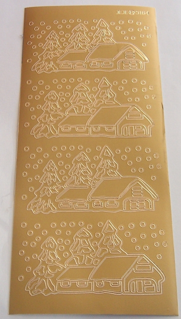 Stickerbogen 10 x 23 cm Snow Landscapes gold