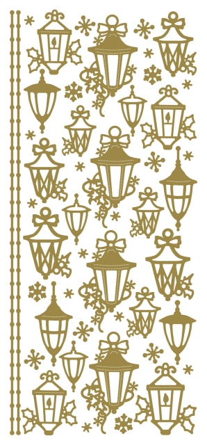 Stickerbogen 10 x 23 cm Lanterns gold