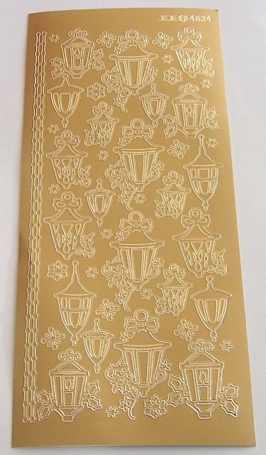 Stickerbogen 10 x 23 cm Lanterns gold