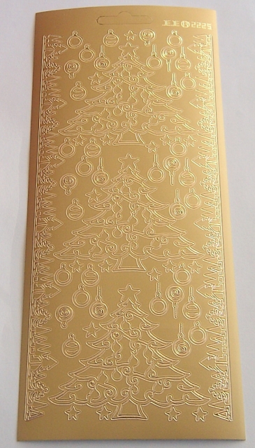 Stickerbogen 10 x 23 cm Christmas Tree gold