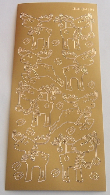 Stickerbogen 10 x 23 cm Moose gold