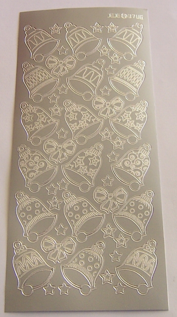 Stickerbogen 10 x 23 cm Bells silber