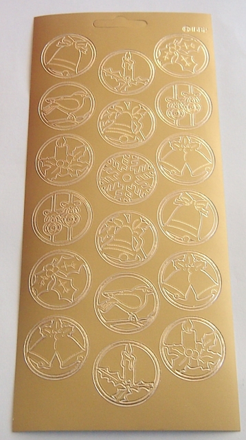 Stickerbogen 10 x 23 cm Christmas Round 2 gold