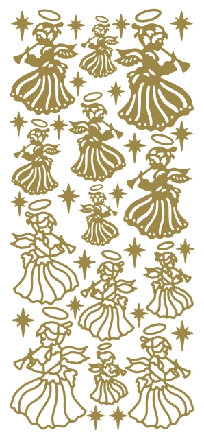 Stickerbogen 10 x 23 cm Angels gold