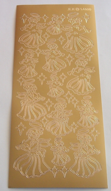 Stickerbogen 10 x 23 cm Angels gold