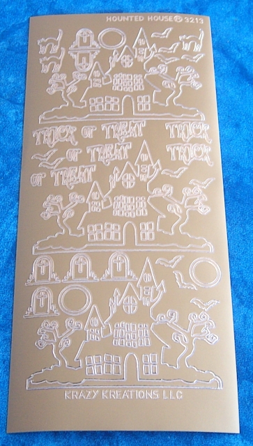 Stickerbogen 10 x 23 cm Haunted House gold