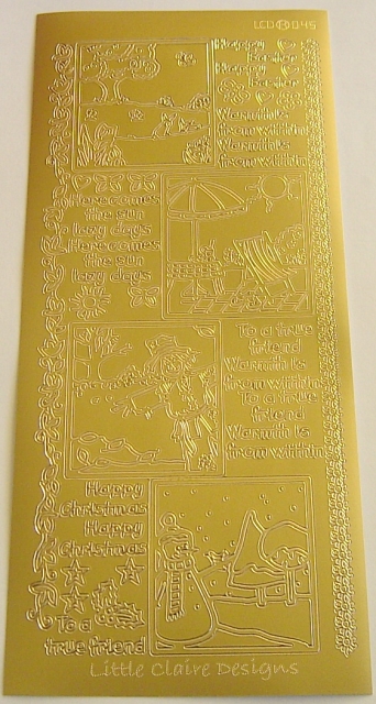Stickerbogen 10 x 23 cm Season Scenes gold