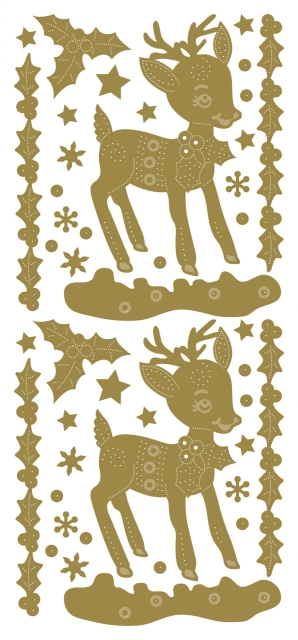 Stickerbogen 10 x 23 cm Fancy Work Deer gold