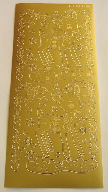 Stickerbogen 10 x 23 cm Fancy Work Deer gold