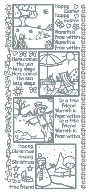 Stickerbogen 10 x 23 cm Season Scenes silber