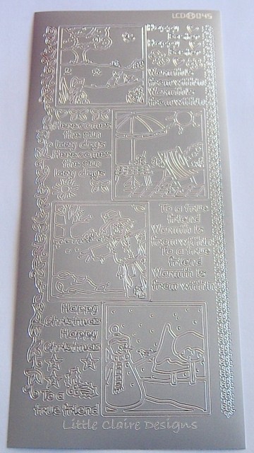 Stickerbogen 10 x 23 cm Season Scenes silber