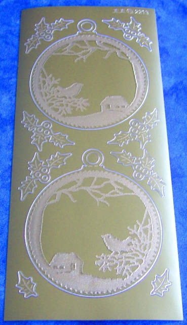 Stickerbogen 10 x 23 cm Etched Christmas Balls gold