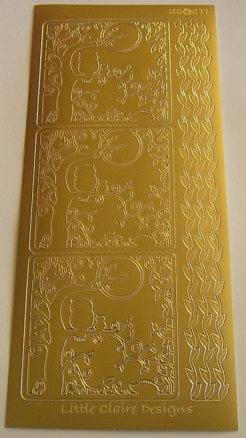 Stickerbogen 10 x 23 cm Tree gold