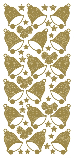 Stickerbogen 10 x 23 cm Bells gold
