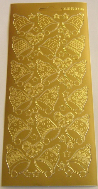 Stickerbogen 10 x 23 cm Bells gold