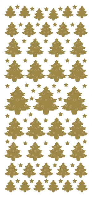 Stickerbogen 10 x 23 cm Christmas Tree gold