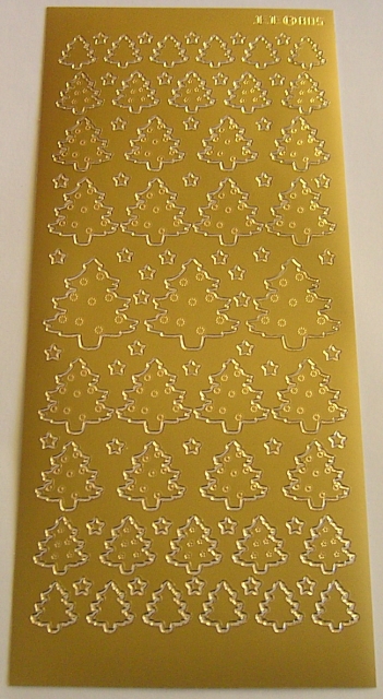 Stickerbogen 10 x 23 cm Christmas Tree gold