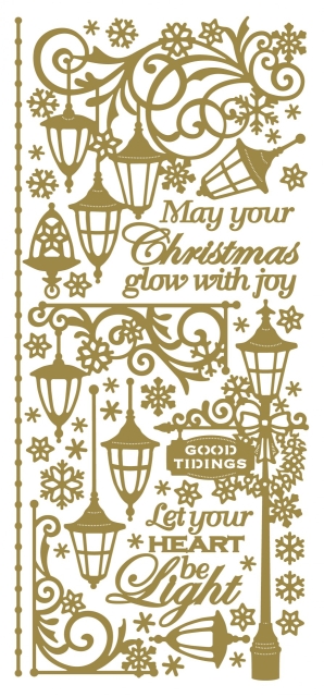 Stickerbogen 10 x 23 cm Christmas Lanterns gold