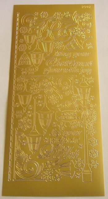 Stickerbogen 10 x 23 cm Christmas Lanterns gold