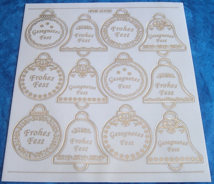 Stickerbogen Weihnachtswünsche Jumbo-Grösse gold