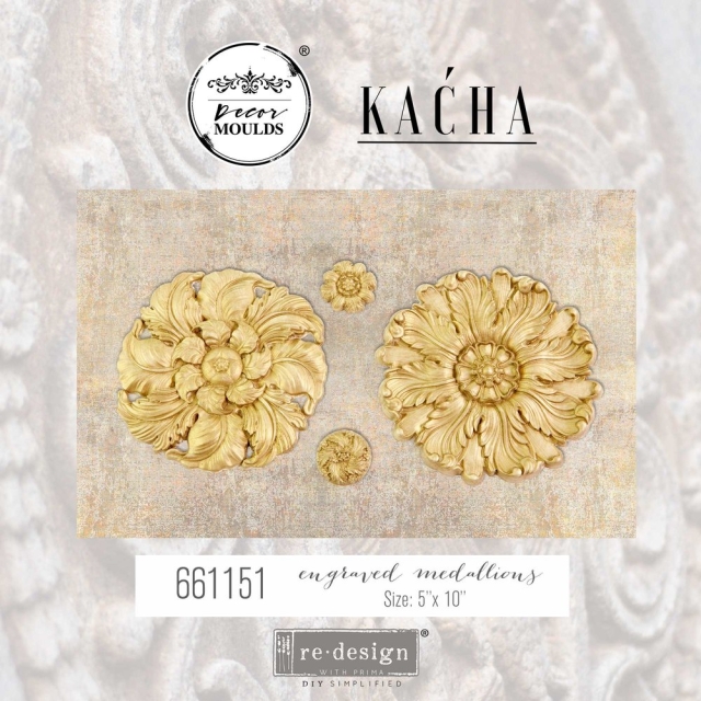 Re-Design with Prima Kacha Engraved Medaillon 8,5 x 11 inch Decor Mould