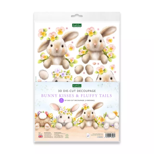 Katy Sue Designs 3D Die-Cut Decoupage Bunny Kisses & Fluffy Tails