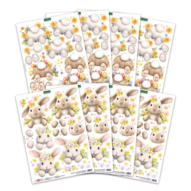 Katy Sue Designs 3D Die-Cut Decoupage Bunny Kisses & Fluffy Tails