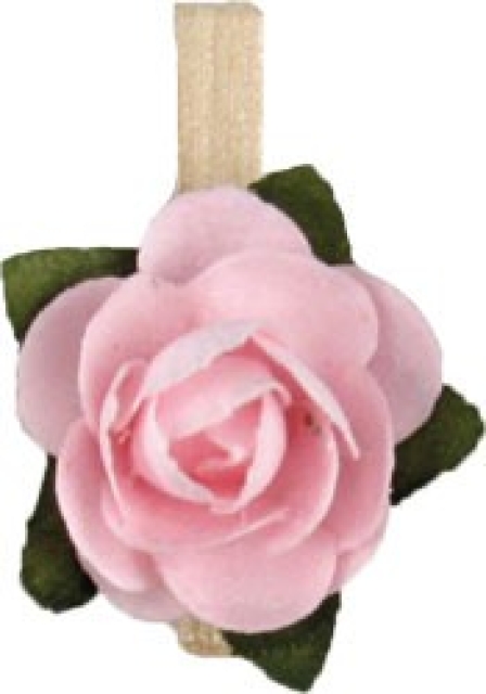 Rose mit Klammer 8 Stück 1,5 cm hellrosa