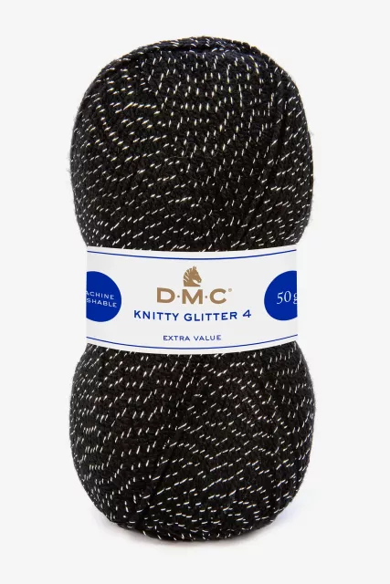 DMC Knitty 4 Glitter 50 Gramm schwarz