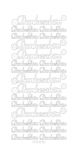 Konturensticker Dankeschön goldglänzend