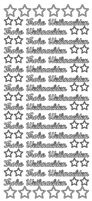 Stickerbogen 10 x 23 cm Frohe Weihnachten gold
