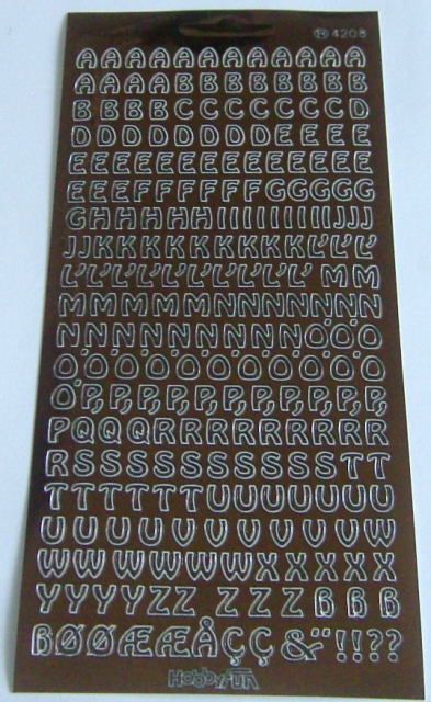 Stickerbogen 10 x 23 cm Buchstaben gross toffee