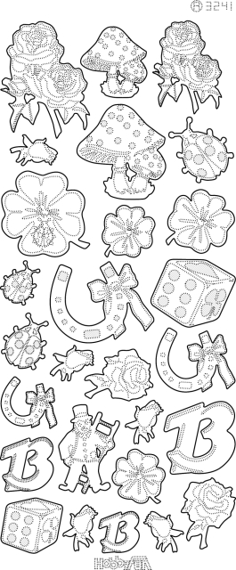 HobbyFun Konturensticker 10 x 23 cm Glücksbringer gold