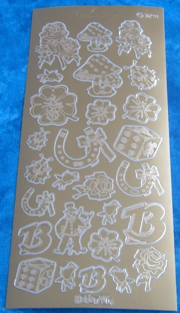 HobbyFun Konturensticker 10 x 23 cm Glücksbringer gold