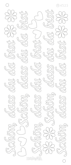 Stickerbogen 10 x 23 cm "Schön, dass Du da bist" gold