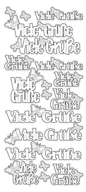 Konturensticker gold Viele Grüße