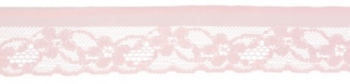 Aufbügelbare Spitze rosé 35 cm x 1,5 Meter
