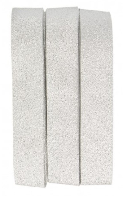 Aufbügelbares Schrägband 20 mm breit silber