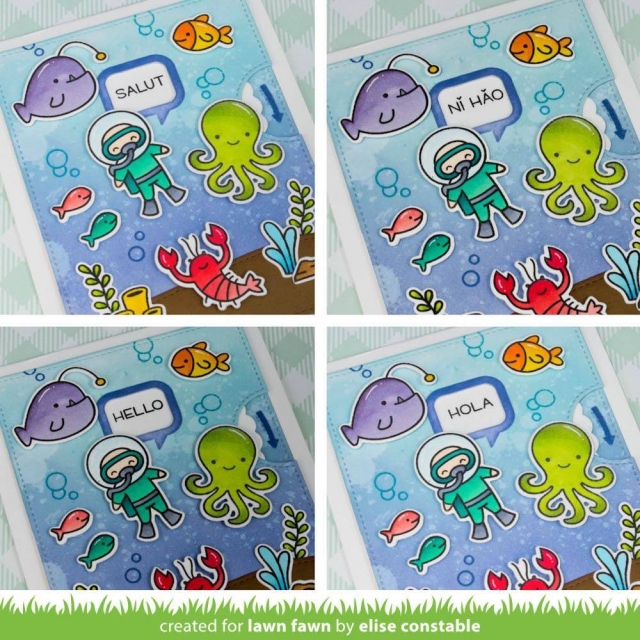 Lawn Fawn Clear Stamps Reveal Wheel Sentiment Stamps