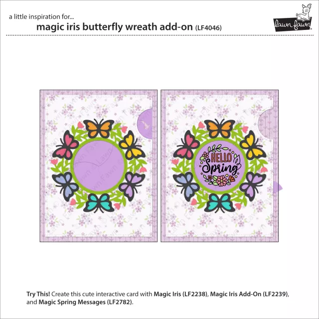 Lawn Fawn Magic Iris Butterfly Wreath Add-On Stand-Alone Lawn Cuts Dies