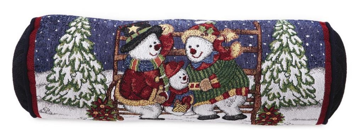 Lendenkissen 15 x 45 cm Familie der Schneemänner