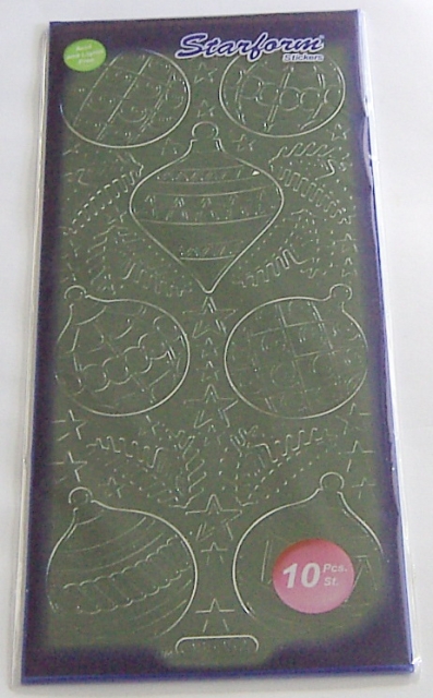 Le Suh Stickerbogen 10 x 23 cm Weihnachtskugeln grün