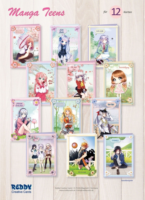Reddy Cards Grußkartenset Manga Teens