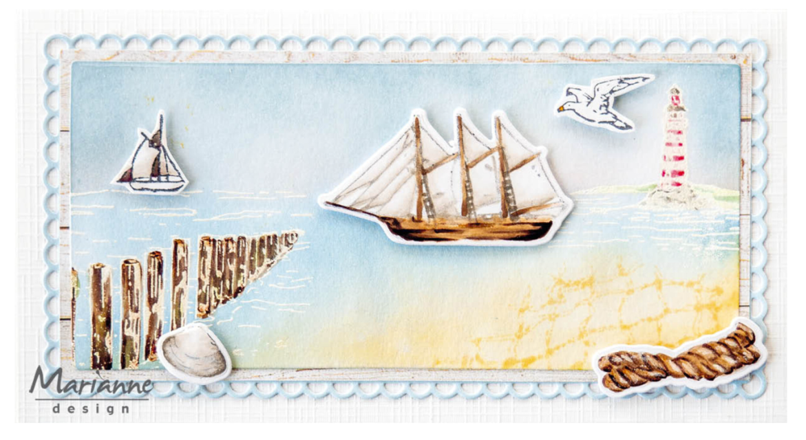 Marianne Design Clear Stamps Transparente Stempel Tiny's Border Beach Poles