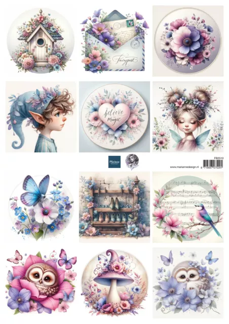 Marianne Design Decoupage Sheet A4 Magical Mini's by Fairybells