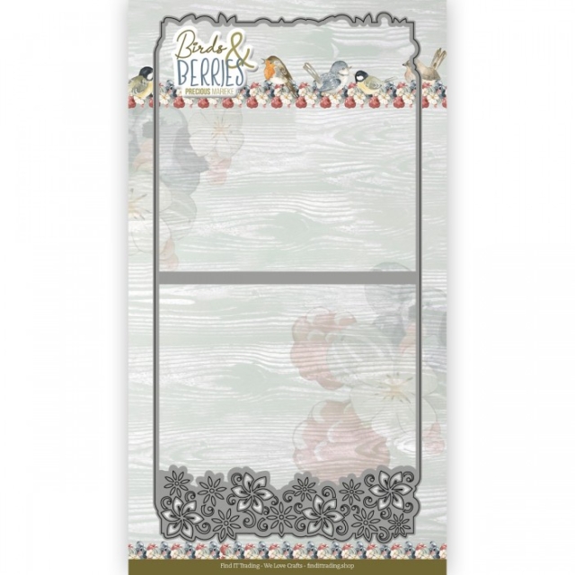 Precious Marieke Dies Birds and Berries Frame Card Flower Border A4